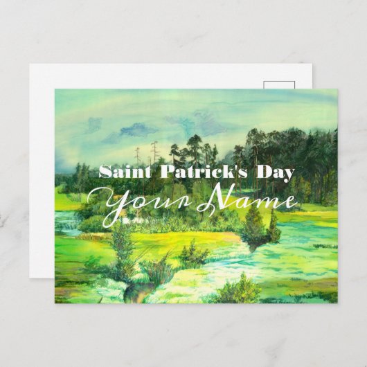 Grüntal-Malerei Wasserfarbe Postkarte (Vorne/Hinten)