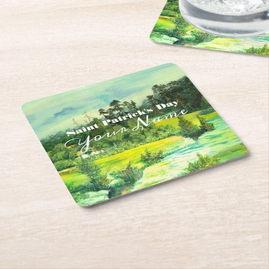 Grüntal-Malerei Wasserfarbe Rechteckiger Pappuntersetzer (angewinkelt)