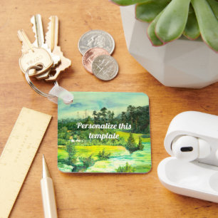 Grüntal-Malerei Wasserfarbe Schlüsselanhänger