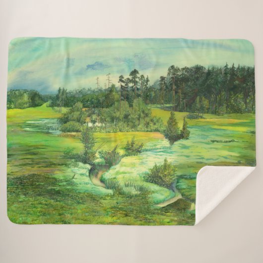 Grüntal-Malerei Wasserfarbe Sherpadecke (Vorderseite (Horizontal))