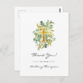 Grüntaufe oder Christening Danke Postkarte (Vorne/Hinten)