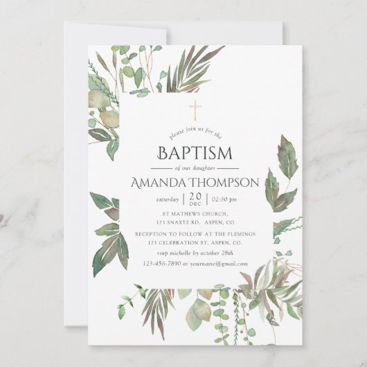 Grüntaufe oder Weihnachten Einladung (Vorderseite)