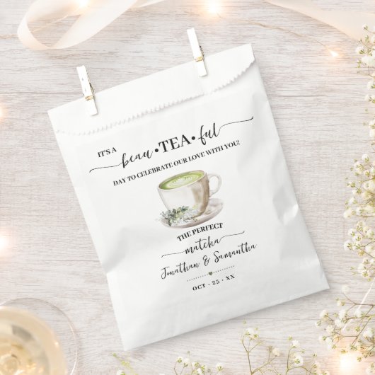 Grüntee Matcha Tee Hochzeitsgeschenktüten Geschenktütchen (Ausgeschnitten)