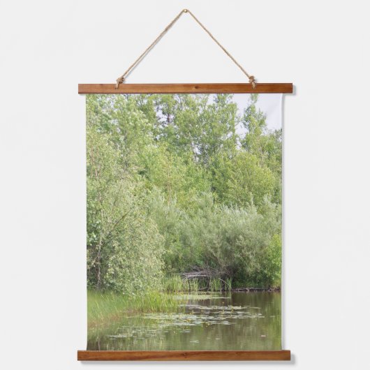 Grünteich-Wandbehang Wandteppich Mit Holzrahmen (Vorderseite)