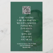 Grünton-Schönheitssalon Flyer (Hinten)