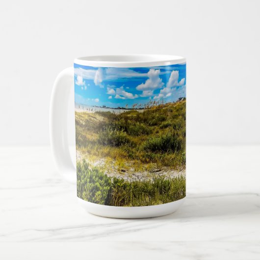 Grüntöne am Strand Kaffeetasse (Vorderseite Links)