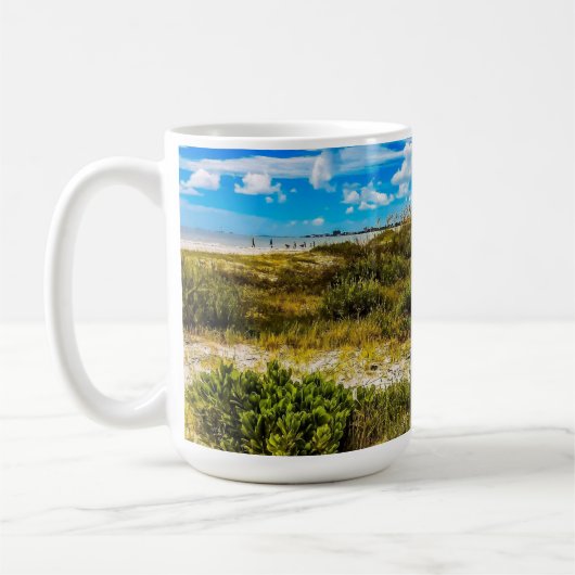 Grüntöne am Strand Kaffeetasse (Links)