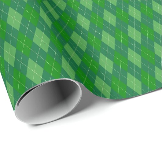 Grüntöne Argyle-Geschenkpapier Geschenkpapier (Rolleneckpunkt)