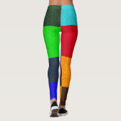 Grüntöne Blue Browns Karos Pattern, Leggings (Rückseite)