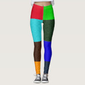 Grüntöne Blue Browns Karos Pattern, Leggings (Vorderseite)
