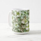 Grüntöne, Blumenmuster Kaffeetasse (Vorderseite Links)