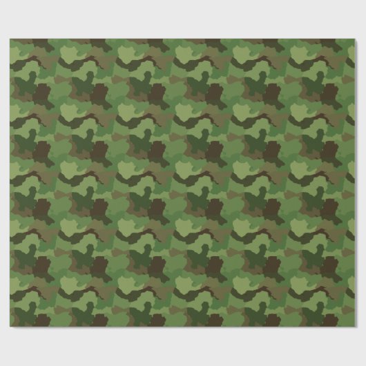 Grüntöne der Armee & Browns Camouflage Geschenkpapier (Flach)