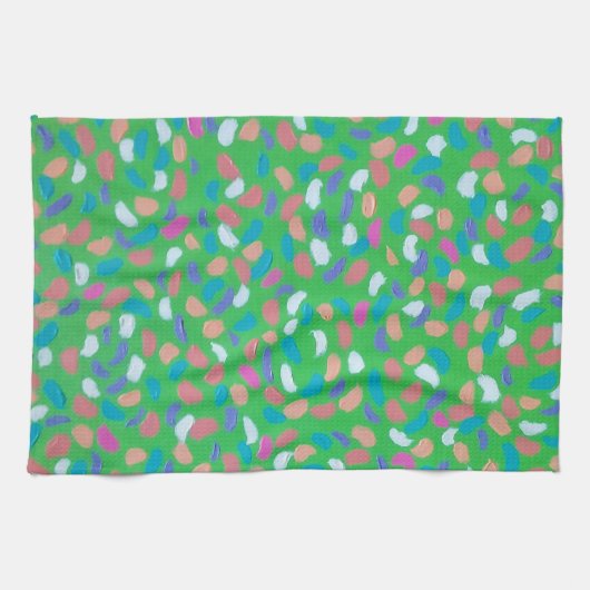 Grüntöne des Frühlings Malerische Kunst Geschirrtuch (Horizontal)