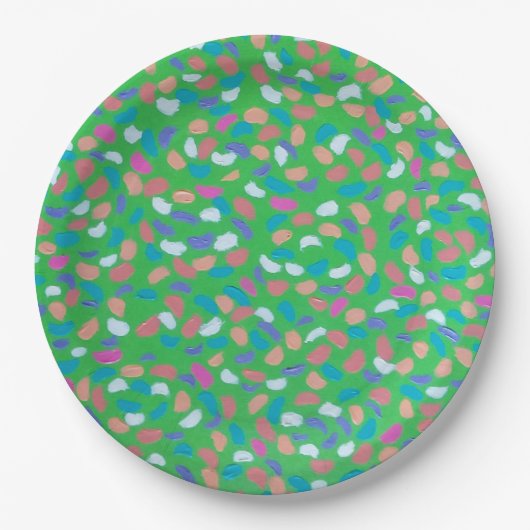 Grüntöne des Frühlings Malerische Kunst Pappteller (Vorderseite)