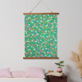 Grüntöne des Frühlings Malerische Kunst Wandteppich Mit Holzrahmen