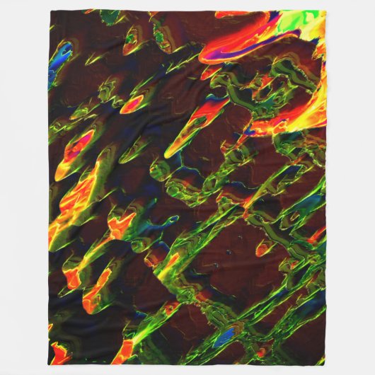 Grüntöne, die in Flammen entwässert werden Fleecedecke (Vorderseite)