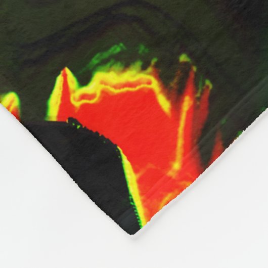 Grüntöne, die in Flammen entwässert werden Fleecedecke (Ecke)