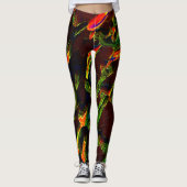 Grüntöne, die in Flammen entwässert werden Leggings (Vorderseite)