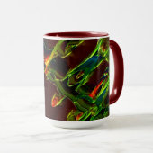 Grüntöne, die in Flammen entwässert werden Tasse (VorderseiteRechts)