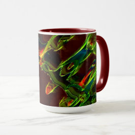 Grüntöne, die in Flammen entwässert werden Tasse