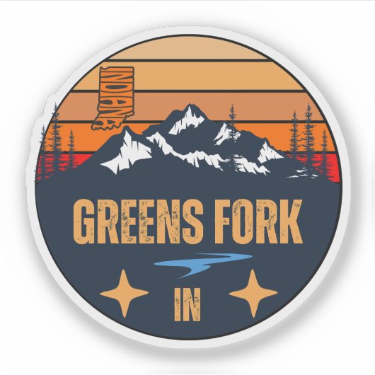 Grüntöne Fork, Indiana Aufkleber (Vorderseite)