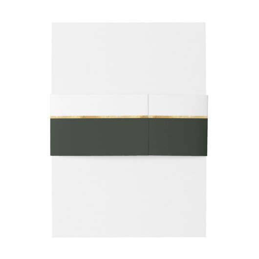 Grüntöne Goldfolie Monogram, Grünes Bauchband Einladungsbanderole (Rückseitenbeispiel)