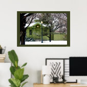 Grüntöne im öffentlichen Garten Poster (Heimbüro)