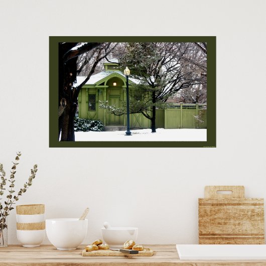 Grüntöne im öffentlichen Garten Poster (Küche)