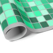 Grüntöne-/Knickenten-Fliesen-Muster (grauer Geschenkpapier (Rolleneckpunkt)