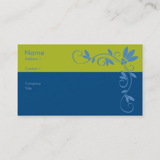 Grüntöne mit blauen Geschäfts-Karten Visitenkarte (Vorderseite)