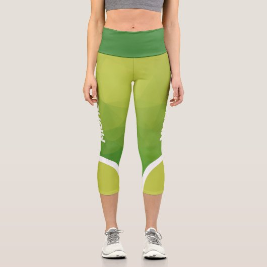 Grüntöne mit dem Namen modern Capri Leggings (Vorderseite)