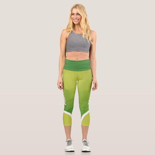 Grüntöne mit dem Namen modern Capri Leggings (Vorderseite)