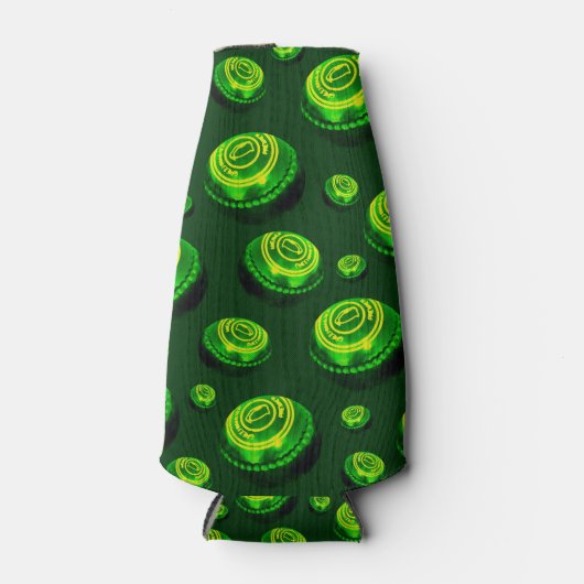 Grüntöne: Rasenbogenmuster in Ölfarbe Flaschenkühler (Vorderseite)