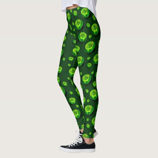 Grüntöne: Rasenbogenmuster in Ölfarbe Leggings (Links)