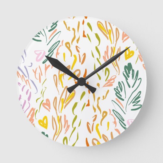 Grüntöne Runde Wanduhr (Vorderseite)
