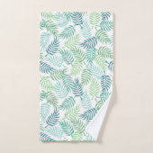 Grüntöne tropische Pflaume Blätter Muster Teppich Badhandtuch Set (Handtuch)