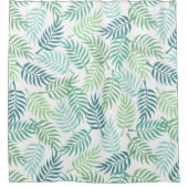 Grüntöne tropische Pflaume Blätter Muster Teppich Duschvorhang (Vorderseite)