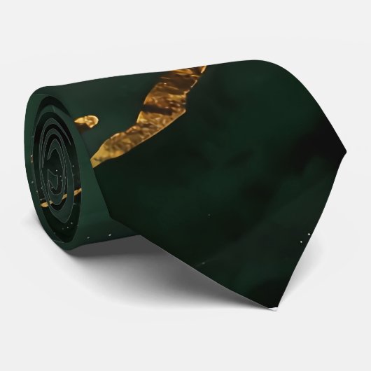 Grüntöne und Gold Krawatte (Gerollt)