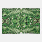 Grüntöne- und Regentropfmuster Geschirrtuch (Horizontal)