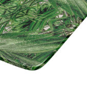 Grüntöne- und Regentropfmuster Schneidebrett (Ecke)