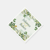 Grüntöne und Vogelnacken Serviette (Ecke)