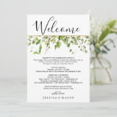 Grüntöne von Waldland Hochzeitstag Begrüßungsschre Programm (Stehend Vorderseite)