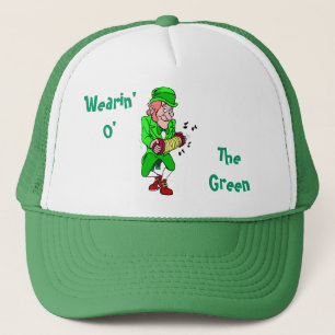 Grüntragender Kobold St. Patty Hut Truckerkappe