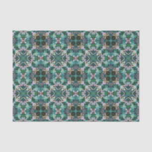 Grüntürkisfarbene Ornamente Seidenpapier