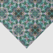 Grüntürkisfarbene Ornamente Seidenpapier (Ausschnitt)