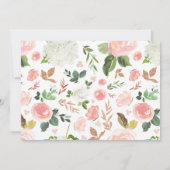 Grünund Rosablumenwatercolor-Taufe-Foto Dankeskarte (Rückseite)