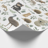 Grünwald Australian Animals Baby Birthday Geschenkpapier (Ecke)
