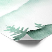 Grünwald Berg Rustikale Wasserfarbenhochzeit Poster (Ecke)