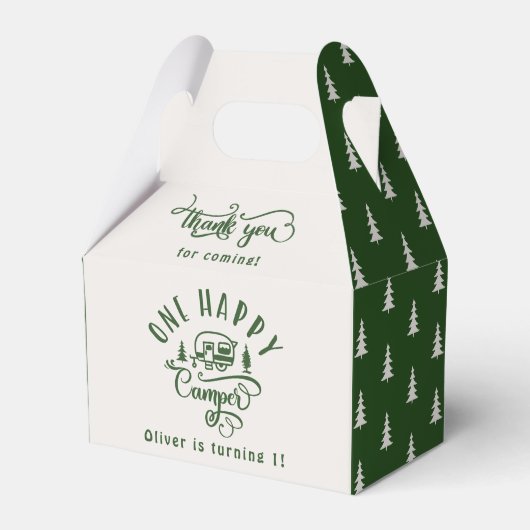 Grünwald Ein glücklicher Camper 1. Geburtstag Geschenkschachtel (Vorderseite)