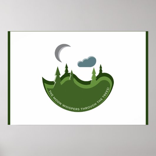 Grünwald in der Mondlicht-Illustration Poster (Vorne)